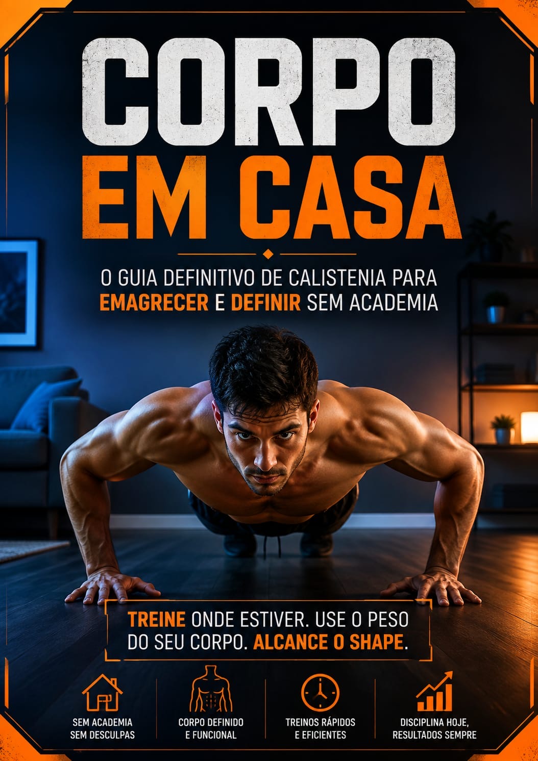 Capa do e-book Corpo em Casa: guia de calistenia para emagrecer e definir sem academia